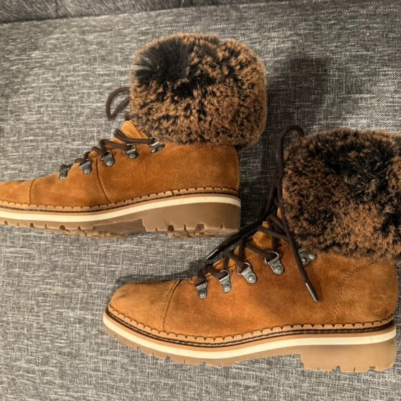 Sam Edelman “Bowen” Suede + Faux Fur Boots – Women’s 8 – Luggage Brown - Picture 4 of 11